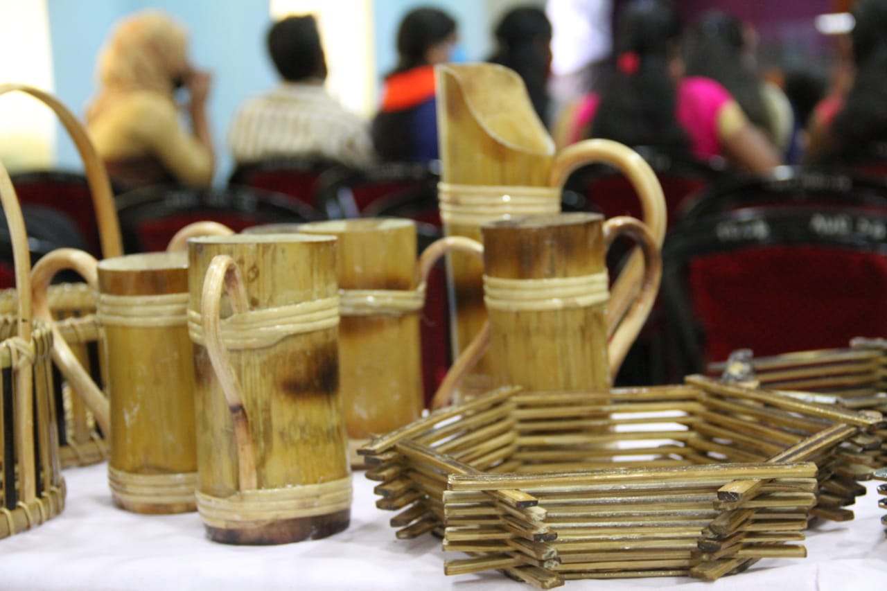 Display of Bamboo products made by the trainees 